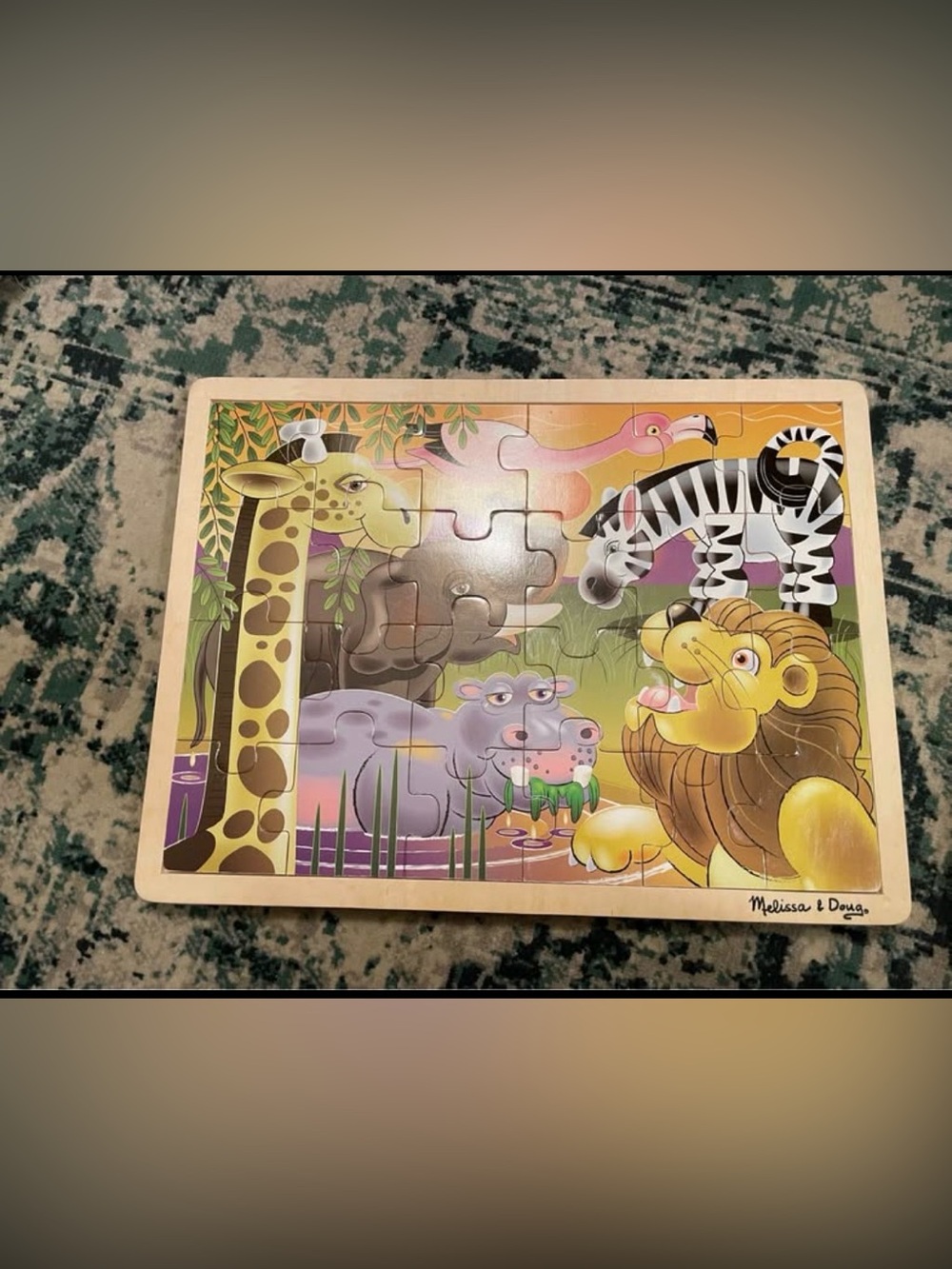 Melissa & Doug Yellow, Purple, Pink & Brown Jungle Animal Puzzle